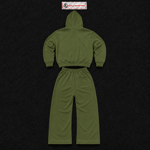 Conjunto Deportivo Verde para Hombre, Sudadera con Cierre Completo y Pantalones Jogger, Dos Piezas, Ropa Casual Deportiva, Estilo Urbano, Suave - Product Image 6