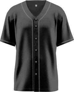 Camiseta de béisbol de manga corta con cuello en V, camisa informal de poliéster de secado rápido, ropa de verano - Product Image 1