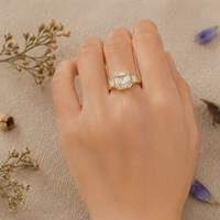 Anillo de compromiso con diamante talla Asscher y bisel, estilo Art Deco, chapado en oro de 18k, con moissanita cultivada en laboratorio certificada por IGI y piedras laterales, anillo de fantasía.