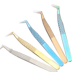 Pinzas para cejas de marca privada con punta de fibra, pinzas para extensiones de pestañas, pinzas para pestañas con logo personalizado, instrumentos de belleza de la mejor calidad - Product Image 1