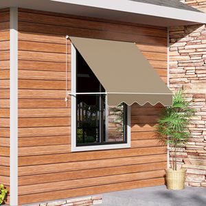 Tenda da Sole Manuale Retrattile da Esterno con Braccio a Goccia da 1,8 m, Telaio in Alluminio, Protezione Solare UV e Accessori - Product Image 2