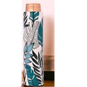 Bouteille d'eau élégante multicolore en cuivre pur avec protection anti-fuite avancée et bienfaits pour la santé ayurvédique et le yoga sans raccords - Product Image 4