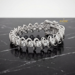 Classic Women's Wedding Sterling <b>Silver</b> Lab Grown Diamond <b>Bracelet</b> <b>Silver</b> Plated Modern Elegance Gift & Party Occasion - Product Image 4