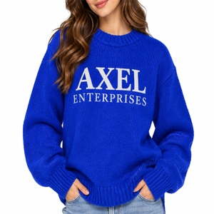Pull pour femme en tricot finition décontractée, toucher doux, style confortable, détails côtelés, mode moderne, pull oversize à manches longues - Product Image 2