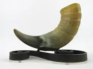 Stylish Polished Double Wall Eco-Friendly Buffalo Horn Viking <b>Drinking</b> Horn with <b>Stand</b> for Home & Outdoor Use - Product Image 3