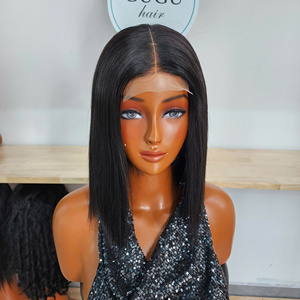 Perruques en cheveux vierges 100% vietnamiens, lisses comme des baguettes, en lots, couleur blond et noir, pour Lace Front - Product Image 1
