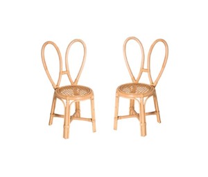 Chaise pour enfant en rotin naturel artisanal avec siège tressé, structure en bois et design ludique inspiré du lapin, fabriquée au Vietnam - Product Image 3