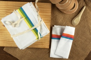 100% Cotton Eco-Friendly Woven Striped Quick-Dry Custom <b>Label</b> Machine Washable Square <b>Kitchen</b> Towels From Tamil Nadu - Product Image 4