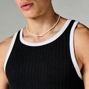 Nueva Llegada, Camiseta sin Mangas de Algodón Informal para Hombre, Cuello Redondo, Color Negro, Estilo Minimalista, Chaleco de Punto - Product Image 3