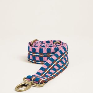 สายกระเป๋าทำมือประดับลูกปัดสีส้มขาว - Product Image 2