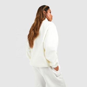 Pull à capuche zippé 1/4 surdimensionné personnalisé pour femmes, col montant en polaire, brodé, lavé, technique, quart de fermeture éclair, hiver - Product Image 6