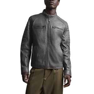 Custom <b>Men</b> <b>Leather</b> Bomber <b>Jacket</b> Detachable Hood Full Zip Soft Lining Streetwear OEM Private Label Manufacturer - Product Image 2