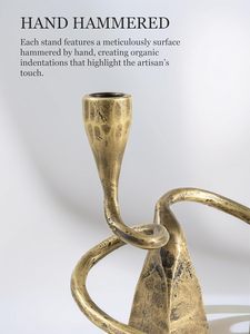 Luxury Gold Metal Candle <b>Holder</b> with Candle Modern Decorative Centerpiece for Home Decor Gifting - Product Image 3