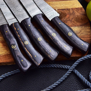 Juego de cuchillos de chef hechos a mano de acero de Damasco para cocina, utensilios de cocina de alto rendimiento diseñados para la preparación profesional de alimentos. - Product Image 2