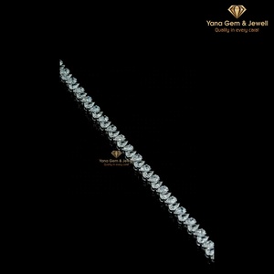 สร้อยข้อมือเทนนิสทรงลูกแพร์แบบสลับขึ้นลง 10 กะรัตเพชร CVD แล็บโกรว์ 14k ทองคำแท้ ความใส VVS-VS สี D-E-F - Product Image 3