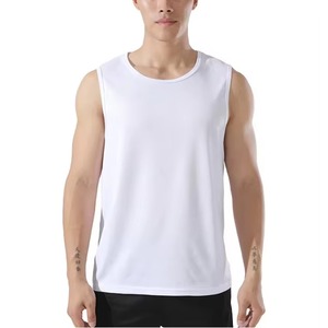 Chaleco Deportivo de Verano para Hombre de Alta Calidad con Capucha, Camiseta Holgada con Cuello Alto, Transpirable para Fitness, Gimnasio, Correr, Tejido de Punto - Product Image 4