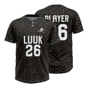 Camiseta de Béisbol Sublimada con 2 Botones, Uniforme Personalizado para Equipos, Ropa Deportiva Transpirable para Clubes y Ligas - Product Image 1