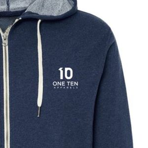 Custom Unisex French Terry Zip Hooded Sweatshirt Lightweight Breathable Full Zip Hoodie for Sports Casual Wear and Wholesale - Product Image 5