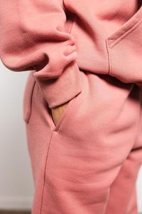 Custom Pink Womens Oversized Hoodie And Jogger Sweatpants <b>Set</b> Cotton Fleece Winter Casual Tracksuit Cotton - Product Image 3