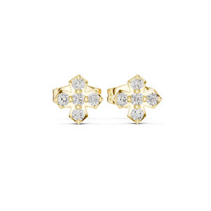 Boucles d'oreilles de fiançailles en or blanc 14 carats avec diamant rond cultivé en laboratoire pour femmes |   Nouveau diamant cultivé - Product Image 2