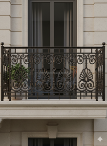 Barandilla de Balcón Decorativa de Hierro Forjado Personalizada, Barandal de Villa, Valla Ornamental, Barandilla para Escaleras y Porches - Product Image 3