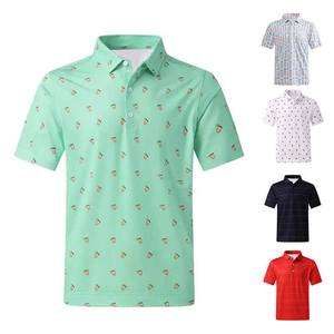 Camisas de Golf Personalizadas para Hombre OEM - Tela de Forro Polar, Impresión Digital, Manga Corta, Secado Rápido, Transpirables, Cierre de Botones, Diseño Sólido Informal - Product Image 4