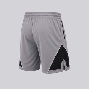 Shorts de sport gris pour hommes à séchage rapide avec poches zippées, taille à cordon de serrage, empiècements en mesh – Idéal pour l'été, respirant et ultra-absorbant - Product Image 2