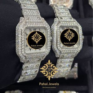 นาฬิกาข้อมือ Pahal Jewels Luxury Square Analog 36 มม. รุ่น Unisex ประดับเพชรเต็มหน้าปัดและอัญมณี - Product Image 4