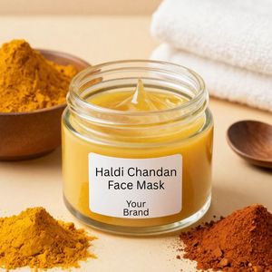 Crema Facial de Cúrcuma, Sándalo, Vitamina C y Aloe, Iluminadora, Anti-Manchas, para Todo Tipo de Piel, OEM, ODM, Marca Privada - Product Image 5