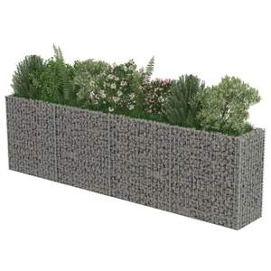 Gabion ยกเตียง141.7 "x 19.7" x 39.4 "กระถางดอกไม้เหล็กชุบสังกะสีและชาวสวน - Product Image 4
