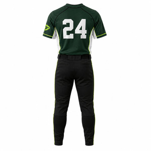 OEM Custom Men's Softball Team Uniform Jersey Pants 3D Puff Numbers Side Mesh Panels Performance <b>Athletic</b> Game Set - Product Image 3