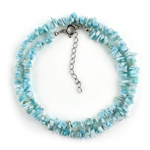 Collar con Colgante de Larimar Natural, Plateado en Plata, Joyería Artesanal, Venta al Por Mayor - Product Image 2