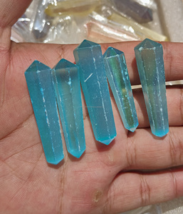 Collier pendentif en sélénite jaune naturelle, pierres doubles terminées, aura, sculpté, gravé, pointe de crayon - Product Image 4