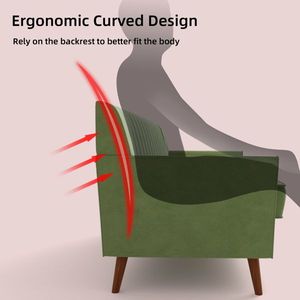 57.9\" Flared Arm Loveseat with Velvet Elegant Living Room Sofa - Product Image 5