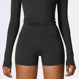 ชุดออกกำลังกายโยคะ 2 ชิ้นสำหรับผู้หญิง 22 สีสุดฮิตปี 2026 พร้อมเอวยางยืดและโลโก้ด้านหน้า - Product Image 3