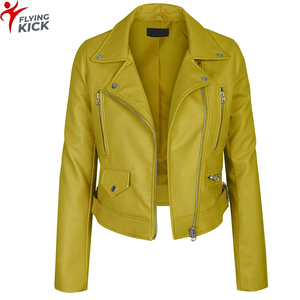 High Quality <b>Brown</b> <b>Leather</b> Zip-Up Women's Motorcycle <b>Jacket</b> Autumn/Winter Fashionable Quilted Waterproof Breathable Wool Dyed - Product Image 1