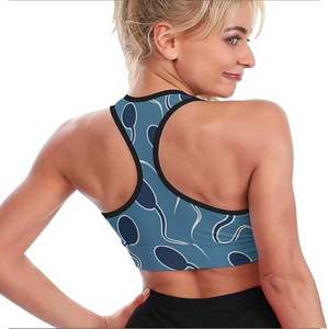 Dark Blue Sperms Breathable Plus Size Fashion Sports Bras Cozy Y Back Yoga Bra Sleeveless Crop Tank Tops - Product Image 2