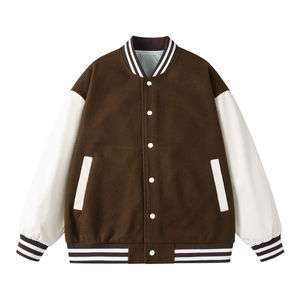 Veste de baseball personnalisée pour hommes, style varsity, avec manches en cuir, vêtements longs, état neuf, vente en gros - Product Image 6