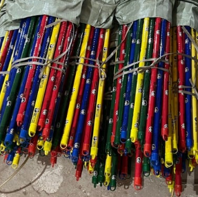 Juego de palos de escoba de madera con revestimiento de PVC portátil ecológico FULMEX, mango de eucalipto, 1 cubierta de cabezal giratorio, 2 1 fregona suave, recogedor para uso doméstico - Product Image 6