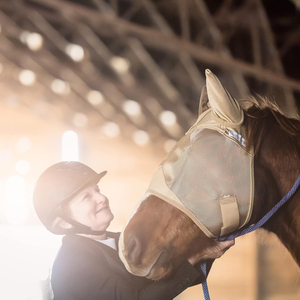Horse Riding <b>Fly</b> <b>Mask</b> With Ears And Nose Protection Mesh Design For Sun And Insect Defense Horse Riding <b>Fly</b> <b>Mask</b> - Product Image 4