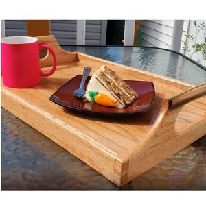 Plateau de service en bois de qualité supérieure, bois massif, finition lisse et polie, pour le thé, le café et les collations, disponible à un bon prix - Product Image 1