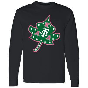 Chemise noire à manches longues pour femme avec broderie sapin de Noël, col rond, haut décontracté de saison, vêtements de mode saisonnière, vente en gros - Product Image 1