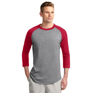 T-shirt à manches longues raglan gris et noir pour homme, col rond, décontracté, coupe oversize, 100 % coton, couleur unie, infroissable, 320 g, sérigraphie - Product Image 1