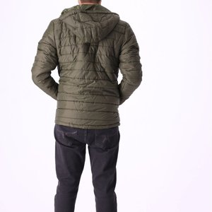 Customizable <b>Men's</b> Hooded Puffer <b>Jacket</b> with <b>Long</b> Zip and Multiple Pockets For Winter Use - Product Image 6