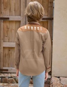 Camisa de Trabajo Ignífuga para Hombre, Color Gris Madera, Manga Larga, con Botones de Perla, Personalizable para Trabajadores - Product Image 6