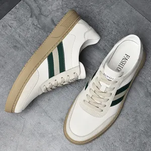 Chaussures décontractées de marque 2026 pour hommes, en cuir véritable, vulcanisées, antidérapantes, pour la marche, baskets tendance pour hommes, souples - Product Image 2