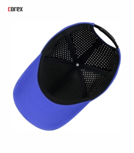 Casquette de baseball unisexe en maille respirante bleue découpée au laser, 6 panneaux, ajustable, 100 % polyester, pour l'extérieur, décontractée, printemps-été, taille adulte - Product Image 3