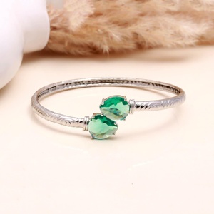 <b>Top</b> Product Emerald Bracelet 925 Silver Plated Adjustable Everyday Jewelry for Women Friendship Couple Bracelet - Product Image 2