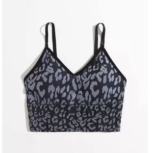 Top Deportivo Sin Costuras con Estampado de Leopardo para Mujer, Top Corto, Elástico, para Yoga, Fitness, Gimnasio, Bralette Acolchado, Ropa Deportiva - Product Image 1