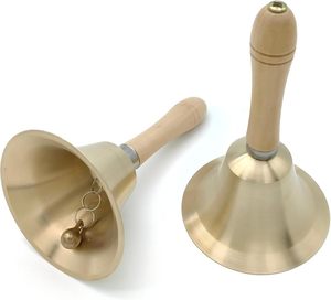 Campana de Mano de Latón Atractiva con Mango de Madera para Ceremonias, Aulas, Culto, Templos y Hoteles - Product Image 3